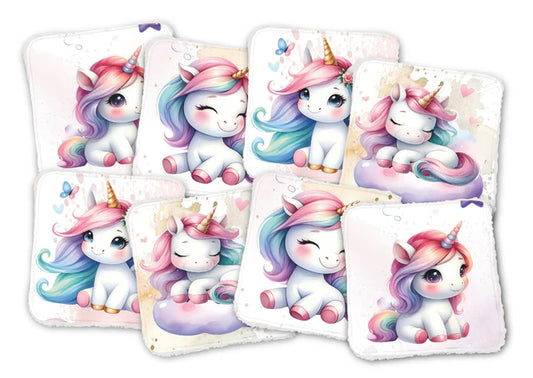 Lingettes lavables licorne